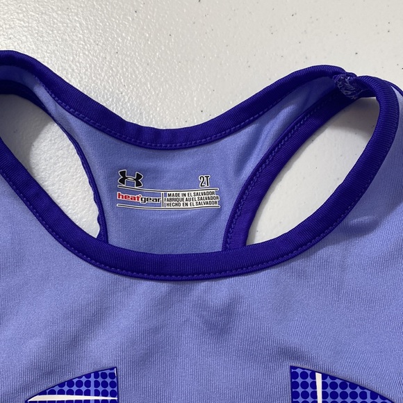 Under Armour UA Toddler Girl Purple Logo Summer Tank Top Size 2t - Picture 3 of 6